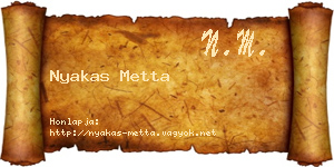 Nyakas Metta névjegykártya